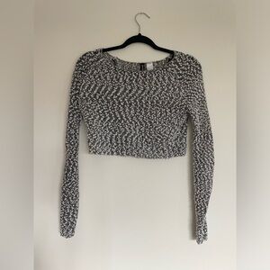 Fuzzy long sleeve crop top